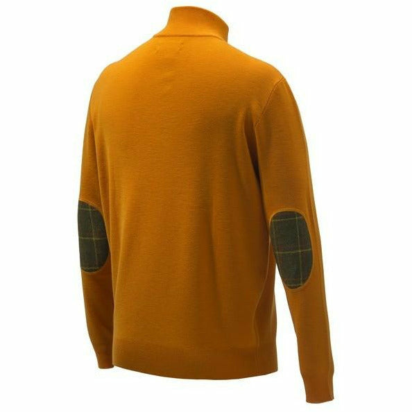 Light Merino Half Zip Sweater Orange - STORLEK LARGE