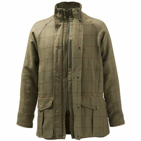 Light St James Coat Beige Check - STORLEK 48