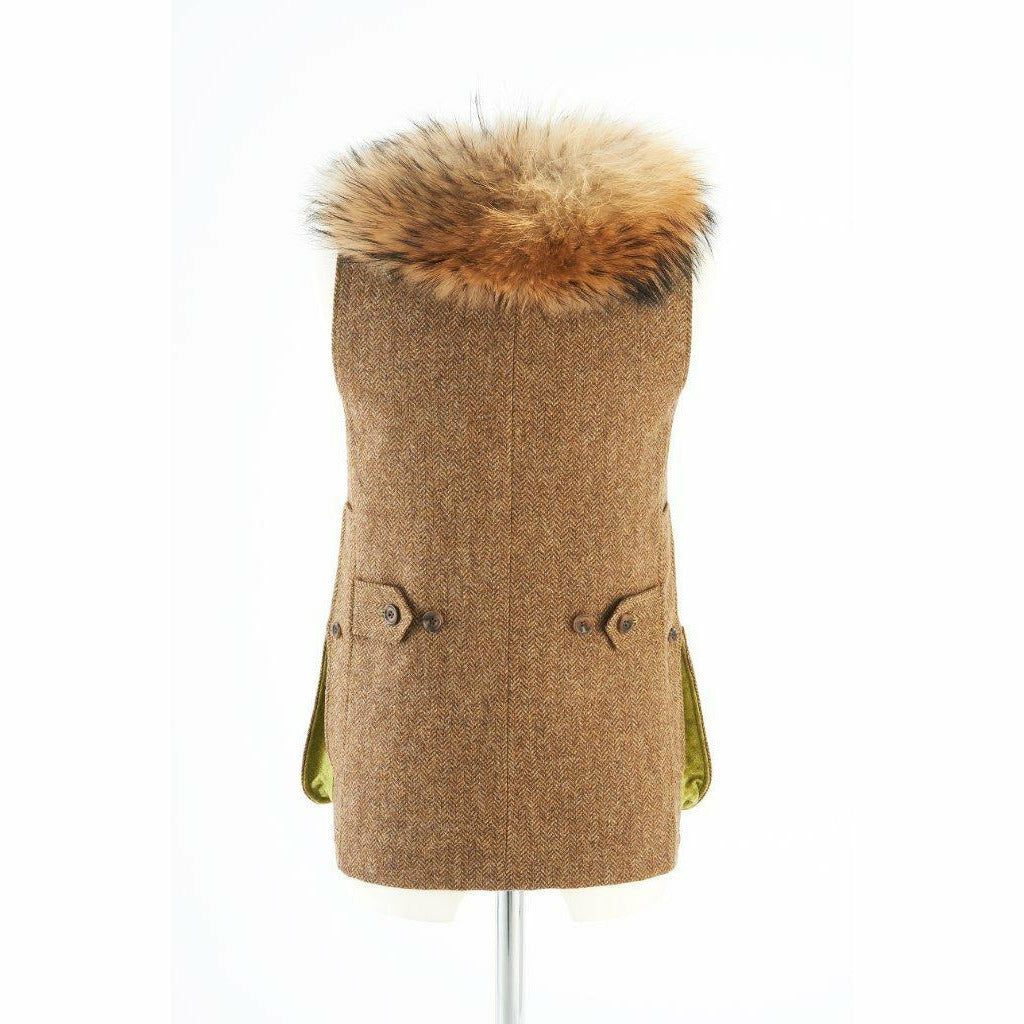 Skytteväst Dam Brun med pälskrage