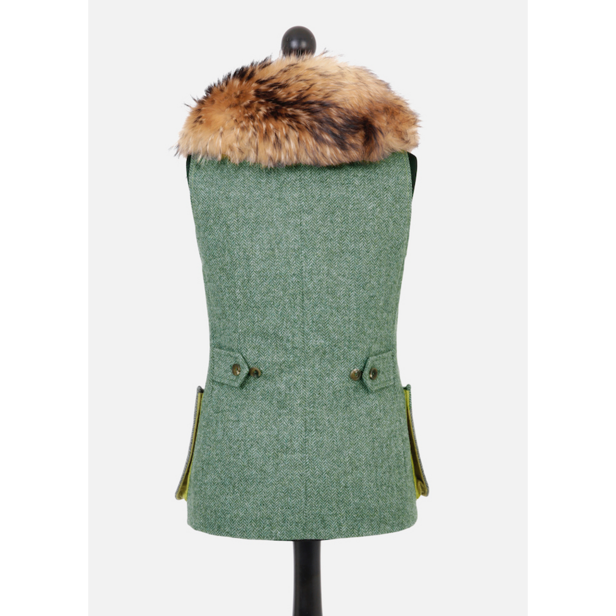 Skytteväst Dam Grön med Pälskrage