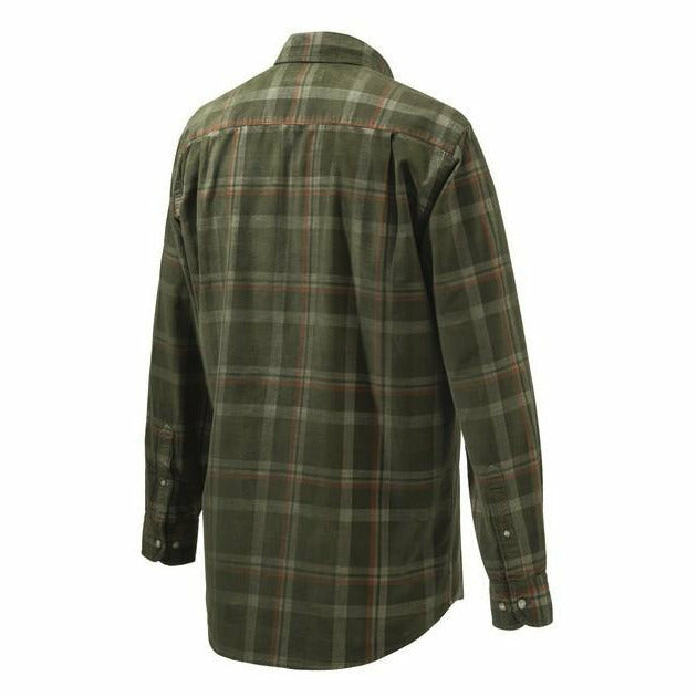 Manchester Corduroy Shirt Green &amp; Orange Check