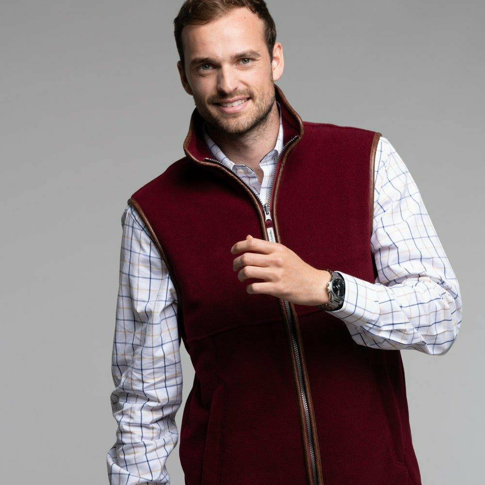 Oakham Fleece Gillet Claret