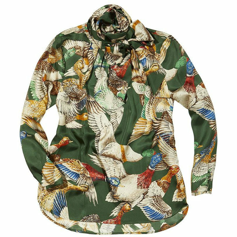 Sidenblus med änder