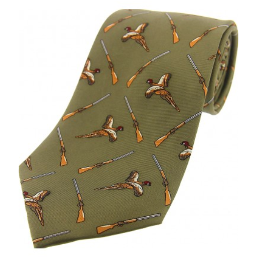 Sidenslips Country Green med Fasaner