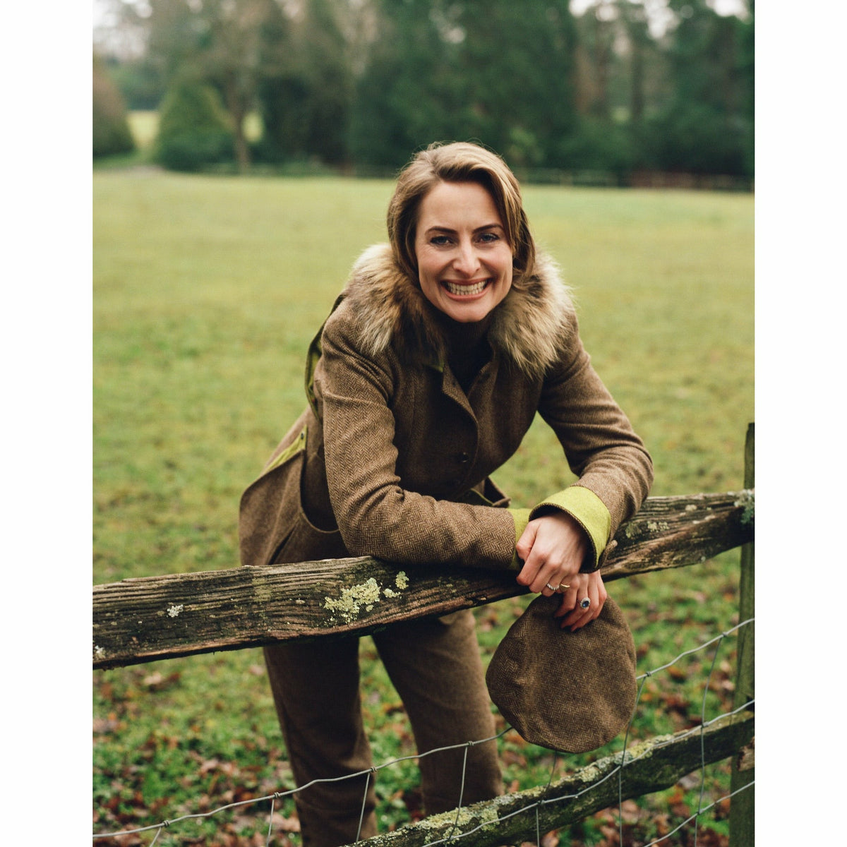 Skytteväst Dam Brun med pälskrage