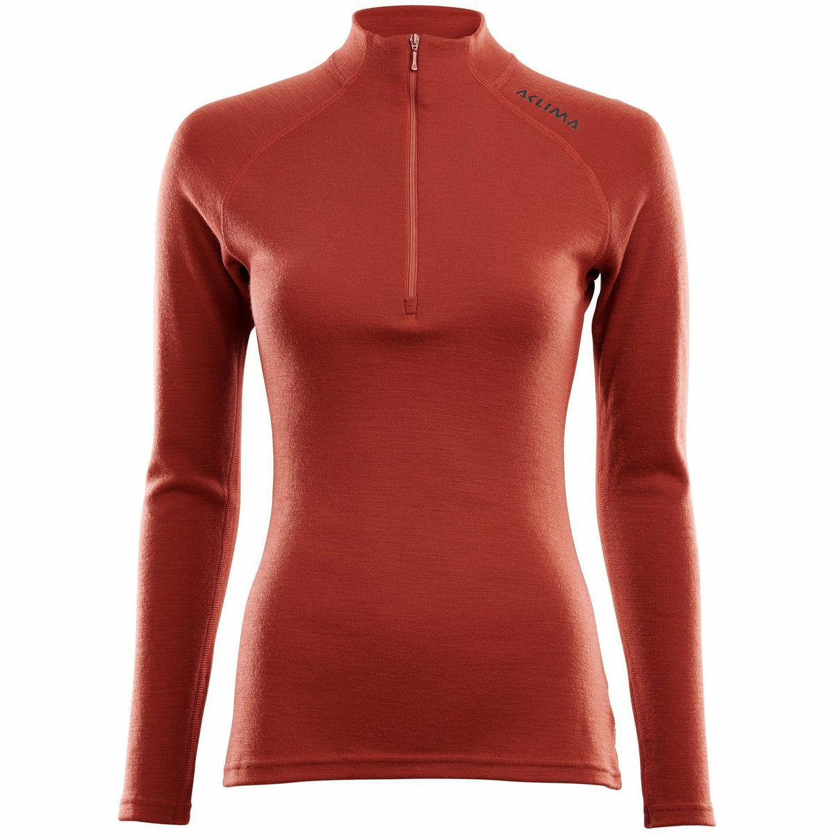 WarmWool Mock Neck W Red Ochre