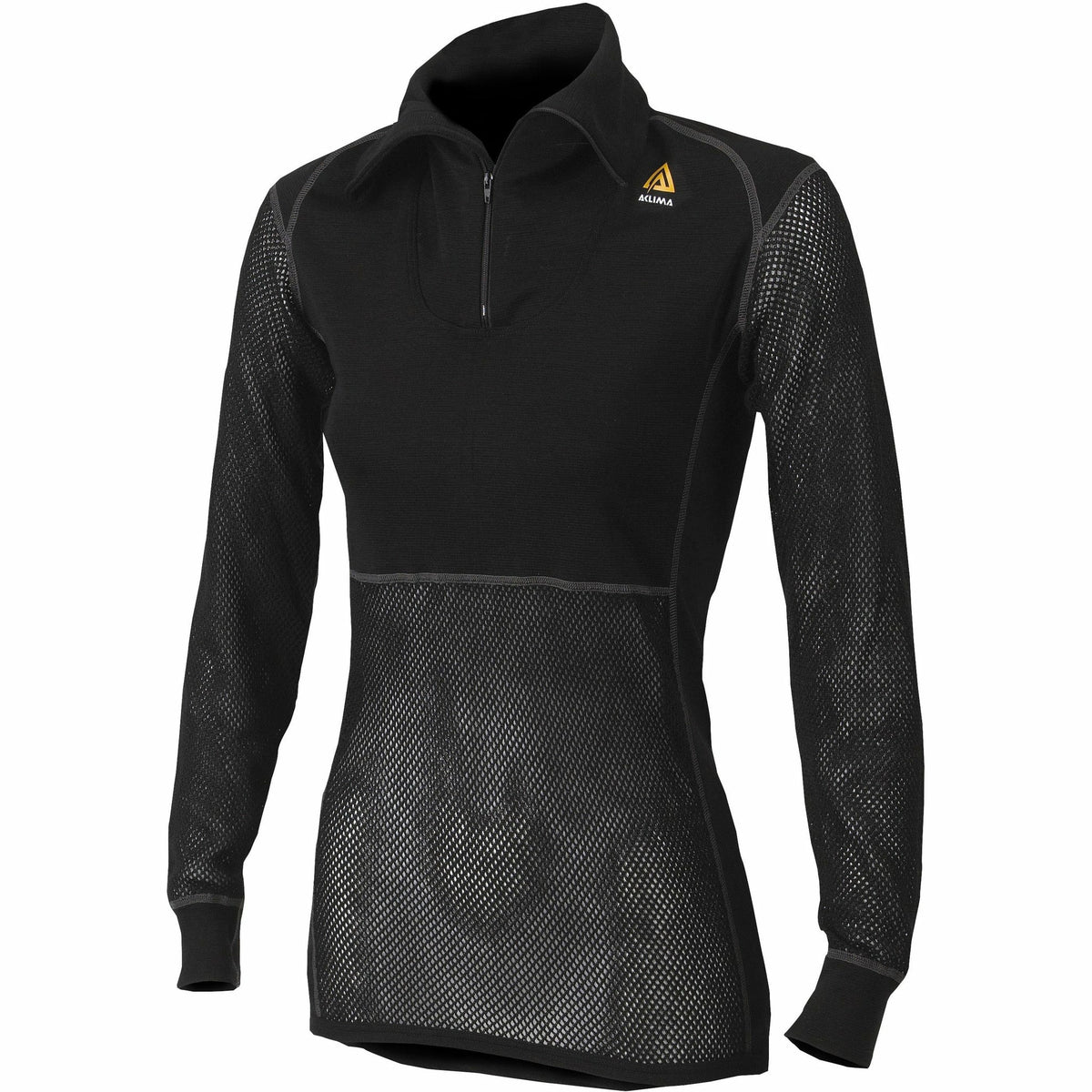 Woolnet Lady Polo Zip Black