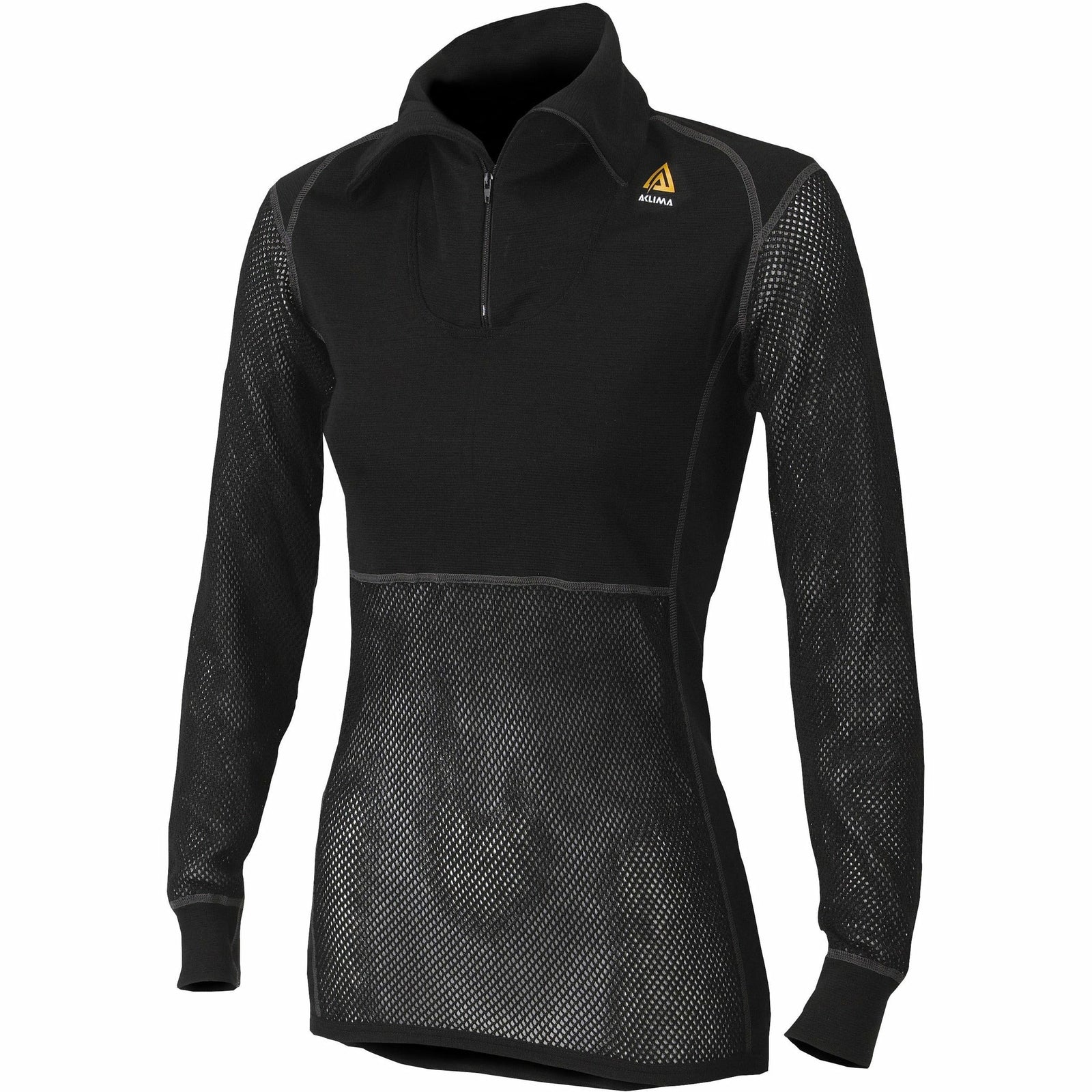 Woolnet Lady Polo Zip Black
