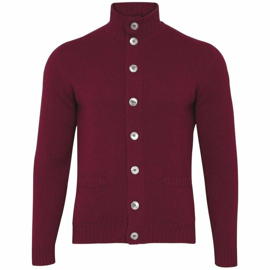 Landford Button Cardigan Bordeaux