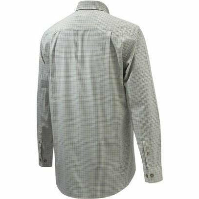 Wood Plain Collar Shirt Green &amp; Haselnut Check