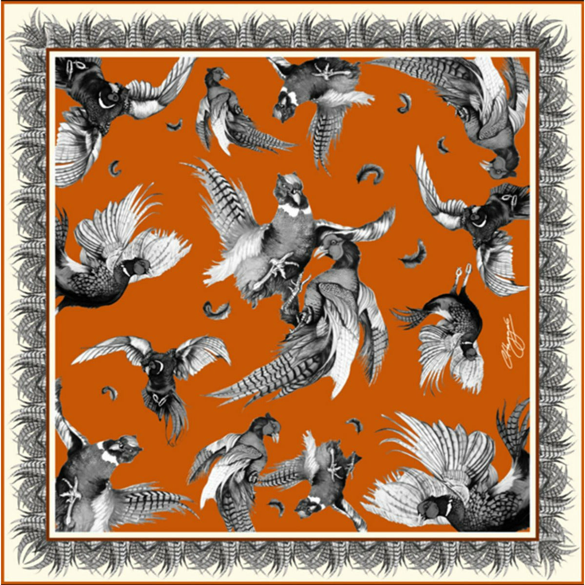 Pocket Square Monochrome Russet