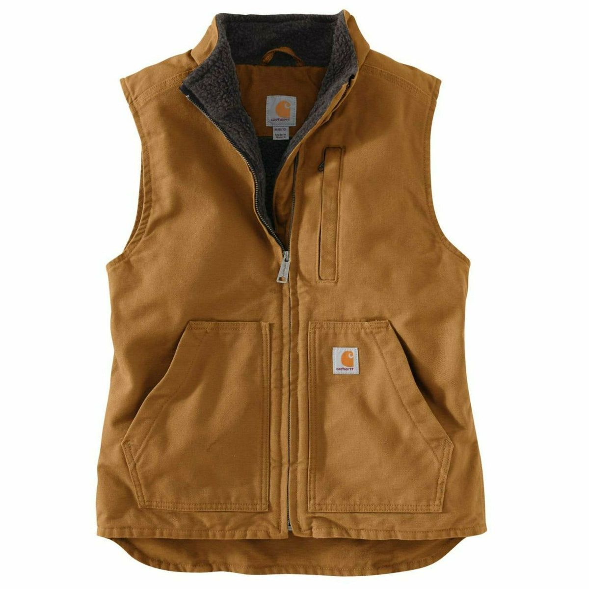 W Sherpa Lined Mock Neck Vest Carhartt Brown