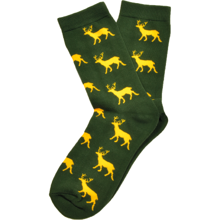 Grön Strumpa med Kronhjort