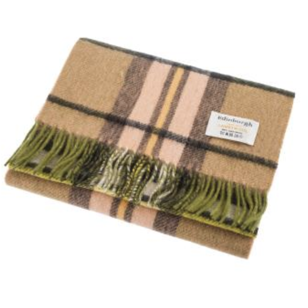 Halsduk Lammull Gold/Green