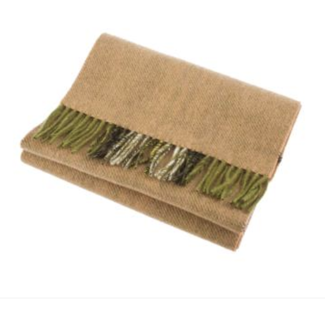 Halsduk Lammull Gold/Green