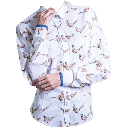 Layla Pheasants White Skjorta - Storlek 42 -