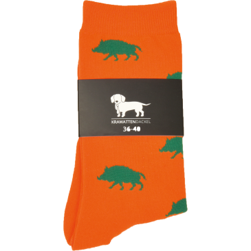 Orange Strumpa med Vildsvin