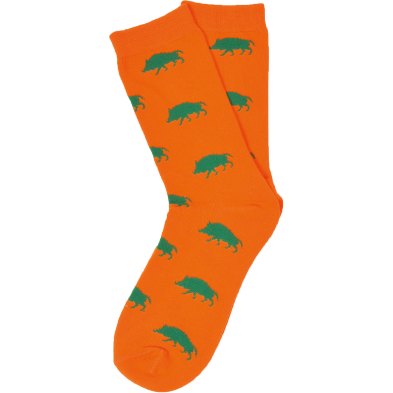 Orange Strumpa med Vildsvin